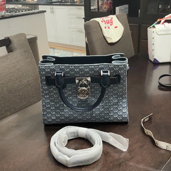 Michael Kors Navy Monogram Satchel